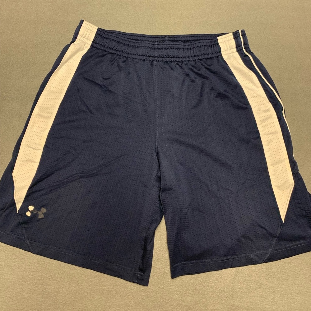 Under armour athletic shorts men’s XL blue white stripe